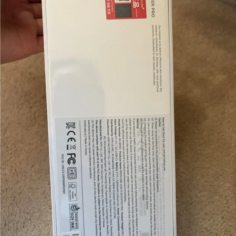Medicube age-R booster pro 6 in 1 Device Black. New in box, unopened, unused.